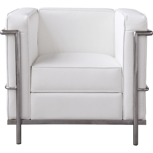 Cour Accent Chair in White Italian Leather